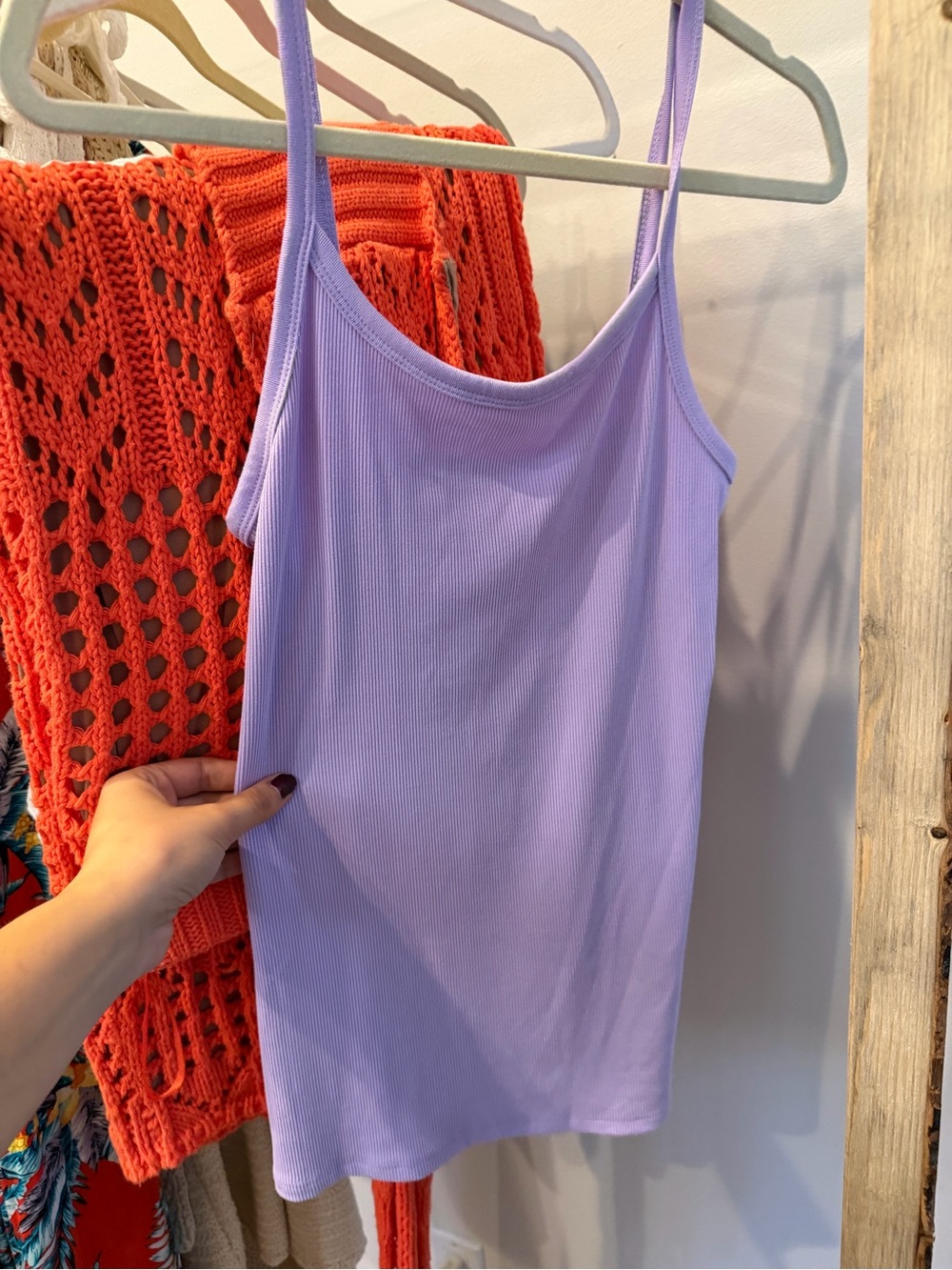 No Boundaries Lilac Ribbed Spaghetti Strap Camisole